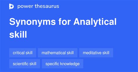 Analytical Skill synonyms .